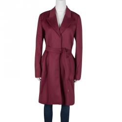 Gucci Burgundy Wool Belted Long Coat M