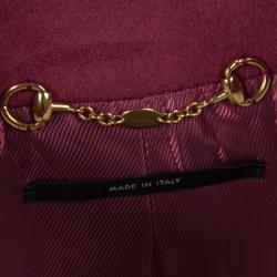 Gucci Burgundy Wool Belted Long Coat M