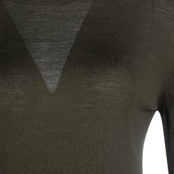 Pre Owned Gucci Deep Olive Green Wool Long Sleeve Sweater L