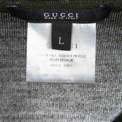 Pre Owned Gucci Deep Olive Green Wool Long Sleeve Sweater L