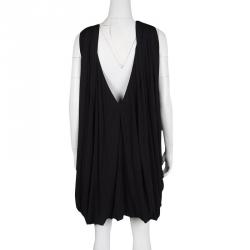 Pre Owned Gucci Black Cutout Detail Sleeveless Draped Dress M