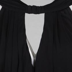 Pre Owned Gucci Black Cutout Detail Sleeveless Draped Dress M