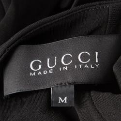 Gucci Black Embellished Neck Draped Sleeveless Gown M