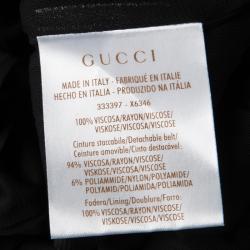 Gucci Black Embellished Neck Draped Sleeveless Gown M