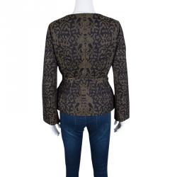 Gucci Multicolor Python Pattern Belted Jacquard Jacket M