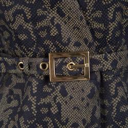Gucci Multicolor Python Pattern Belted Jacquard Jacket M