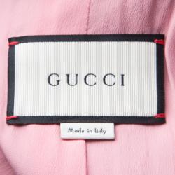 Gucci Black Silk Wool Ruffled Cuff Detail Blazer M
