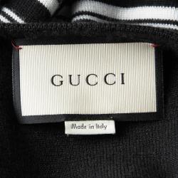 Gucci Monochrome Striped Metallic Cuff Detail Blind For Love Sweater M
