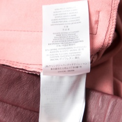 Gucci Burgundy Stretch Leather Zip Detail Leggings M