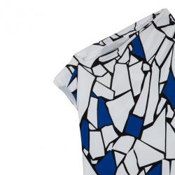 مملوكة مسبقًا Gucci Blue & White Abstract Print Stretch Dress M