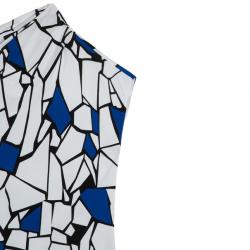 مملوكة مسبقًا Gucci Blue & White Abstract Print Stretch Dress M