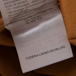 Gucci Tan Brown Pleated Silk Sleeveless Tie Front Top M