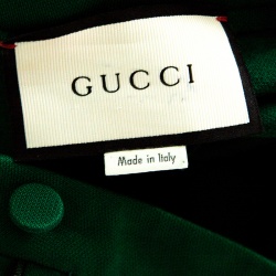Gucci Green Side Stripe Detail Floral Embroidered Kelly Stirrup Track Pants S