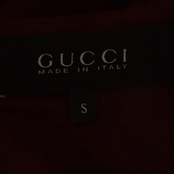 مملوكة مسبقًا Gucci Red Wool Horsebit Buckle Detail Belted Short Sleeve Dress S