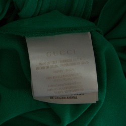 مملوكة مسبقًا فستان غوتشي أخضر مينت بطيات بلا أكمام بحزام M