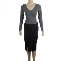 Pre Owned Gucci Fitted Pinstriped Pencil Skirt S