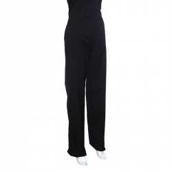 Pre Owned Gucci Black Wool High Waist Tailored Trousers M