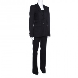 Gucci Charcoal Grey Cotton Tailored Pant Suit S