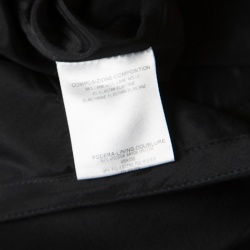 Pre Owned Gucci Black Wool Faux Belt Detail Inverted Pleat Front Skirt S