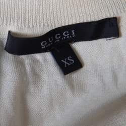 Gucci Beige Floral Printed Silk Rib Trim Sleeveless Top XS