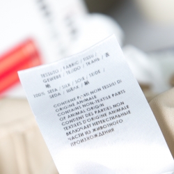 Pre Owned Gucci Beige Silk Ruffle Placket and Cuff Detail Long Sleeve Blouse S