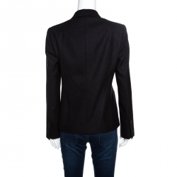Pre Owned Gucci Black Wool Silk Lined Tailored Blazer M