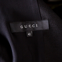 Pre Owned Gucci Black Wool Silk Lined Tailored Blazer M