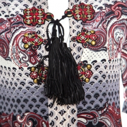 Pre Owned فستان غوتشي حرير طباعة أورينتال مزخرف بوسط ساقط S