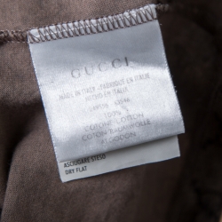 Pre Owned Gucci GG Brown Monogram Printed Cotton T Shirt S
