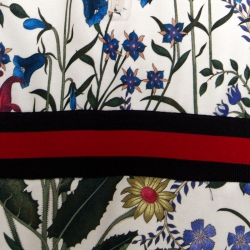 Pre Owned Gucci New Flora Print Zip Detail Ruffled Cap Sleeve Dress XXS