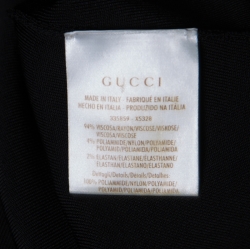 Pre Owned توب غوتشي  تريكو بشبكة سوداء أكمام قصيرة XS