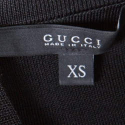 Pre Owned توب غوتشي تريكو بشبكة سوداء أكمام قصيرة XS