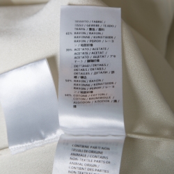 Gucci Cream Grosgrain Trim Detail Long Sleeve Blouse S