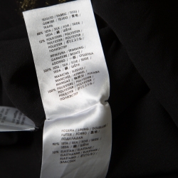 Gucci Black Metallic Silk Jacquard Mesh Sleeve Detail Maxi Dress L