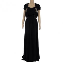 مملوكة مسبقًا Gucci Black Embellished Gown M