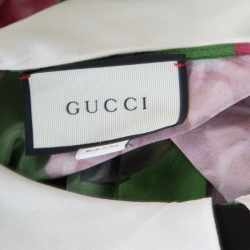 Gucci Green English Rose Printed Silk Crepe de Chine Blouse M