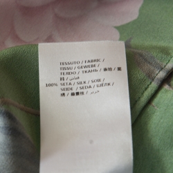 Gucci Green English Rose Printed Silk Crepe de Chine Blouse M