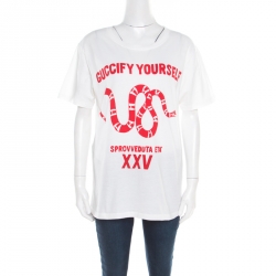 Gucci White Guccify Yourself Print Cotton Crew Neck T- Shirt XS