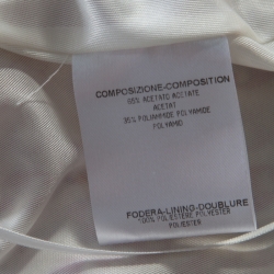 مملوكة مسبقًا Gucci Off White and Burgundy Chain Printed Plunge Neck Belted Wrap Dress S