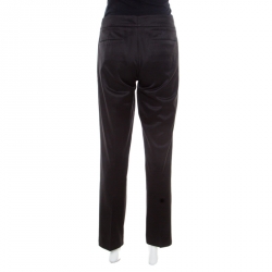 Pre Owned Gucci Black Cotton Belted Trousers M