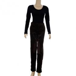 Pre Owned Gucci Brown Velvet Pants M