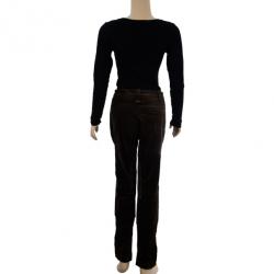 Pre Owned Gucci Brown Velvet Pants M