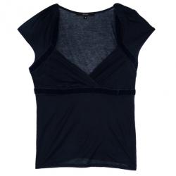 مملوكة مسبقًا Gucci Navy Short Sleeve Top M