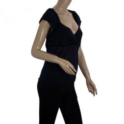 مملوكة مسبقًا Gucci Navy Short Sleeve Top M