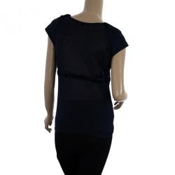 مملوكة مسبقًا Gucci Navy Short Sleeve Top M