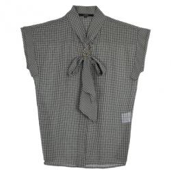 مملوكة مسبقًا Gucci Monochrome Scarf Collar Shirt S