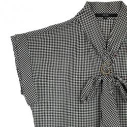 مملوكة مسبقًا Gucci Monochrome Scarf Collar Shirt S