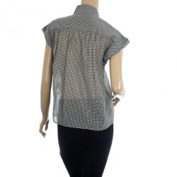 مملوكة مسبقًا Gucci Monochrome Scarf Collar Shirt S