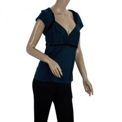 مملوكة مسبقًا Gucci Blue Short Sleeve Top M