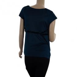 مملوكة مسبقًا Gucci Blue Short Sleeve Top M